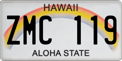 HI license plate ZMC119