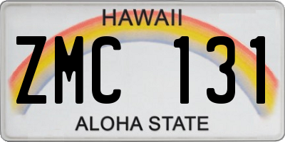 HI license plate ZMC131
