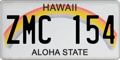 HI license plate ZMC154