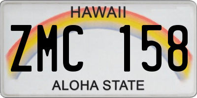 HI license plate ZMC158