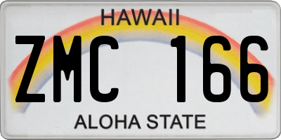 HI license plate ZMC166