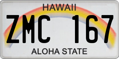 HI license plate ZMC167