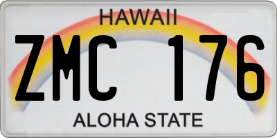 HI license plate ZMC176