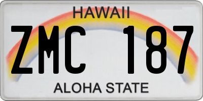 HI license plate ZMC187