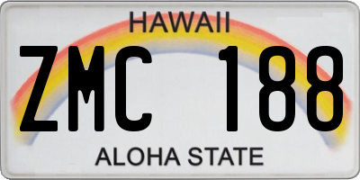 HI license plate ZMC188