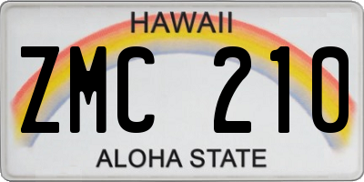 HI license plate ZMC210