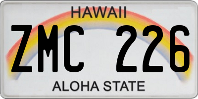 HI license plate ZMC226