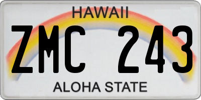 HI license plate ZMC243