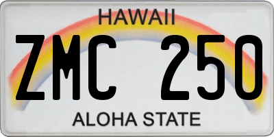 HI license plate ZMC250