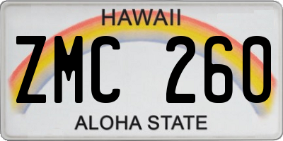 HI license plate ZMC260