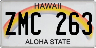 HI license plate ZMC263