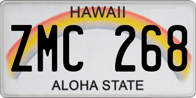 HI license plate ZMC268