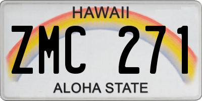 HI license plate ZMC271