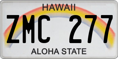 HI license plate ZMC277