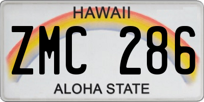 HI license plate ZMC286