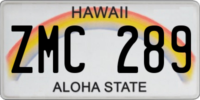 HI license plate ZMC289