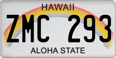 HI license plate ZMC293