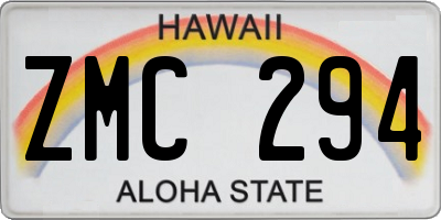 HI license plate ZMC294
