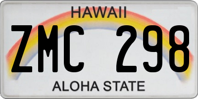 HI license plate ZMC298