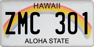 HI license plate ZMC301
