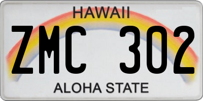 HI license plate ZMC302