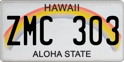 HI license plate ZMC303
