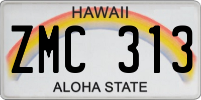 HI license plate ZMC313