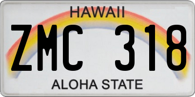 HI license plate ZMC318