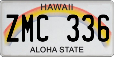HI license plate ZMC336