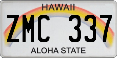 HI license plate ZMC337