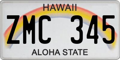 HI license plate ZMC345
