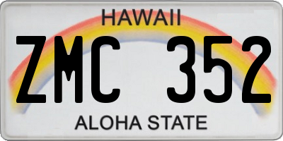 HI license plate ZMC352