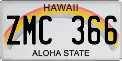 HI license plate ZMC366