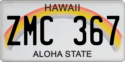 HI license plate ZMC367