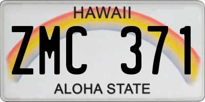 HI license plate ZMC371