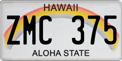 HI license plate ZMC375