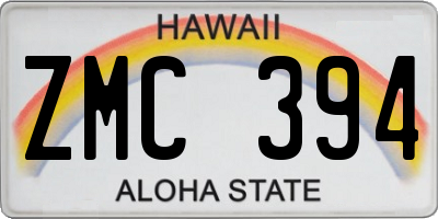 HI license plate ZMC394