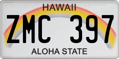 HI license plate ZMC397