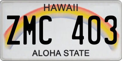 HI license plate ZMC403