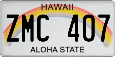 HI license plate ZMC407