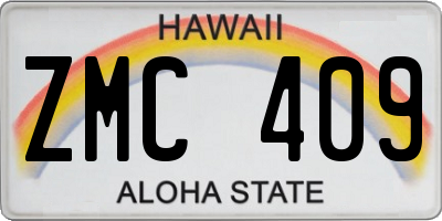 HI license plate ZMC409