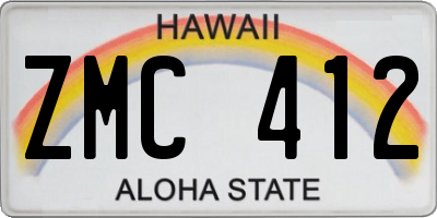 HI license plate ZMC412