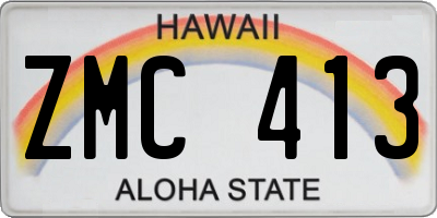 HI license plate ZMC413