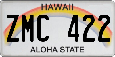 HI license plate ZMC422