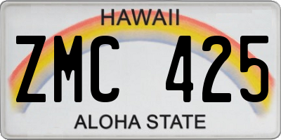HI license plate ZMC425