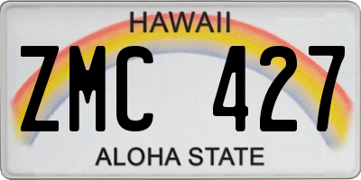 HI license plate ZMC427