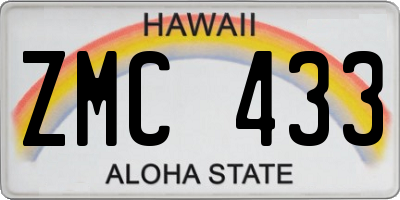 HI license plate ZMC433