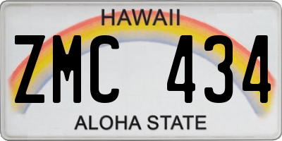 HI license plate ZMC434
