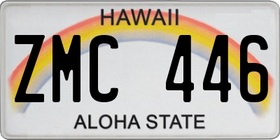 HI license plate ZMC446