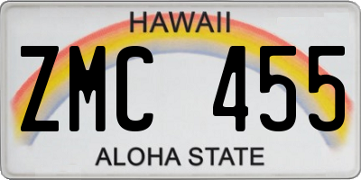HI license plate ZMC455